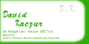 david kaczur business card